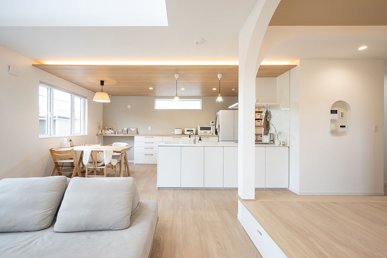 ines HOME (イネスホーム) 【3000～3500万円】アーチをたくさん採り入れた室内。自由度が高い家づくりで、やりたいことを実現の建築実例画像4