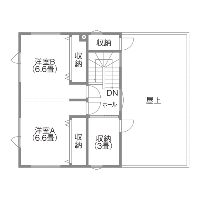寿建設 【4LDK×屋上庭園×ビルドインガレージ×三階建て】 念願を叶えた屋上でBBQのできるガレージハウスの間取り図（4LDK）３階