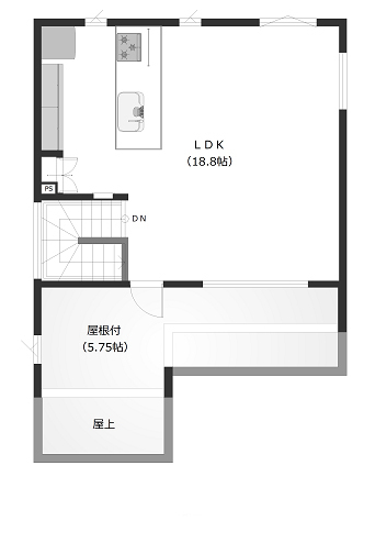 寿建設 【床暖房×ビルトインガレージ×屋上庭園×三階建て】理想の足し算で叶えた、ホテルライクなガレージハウスの間取り図（3LDK+ガレージ+SCL）3階