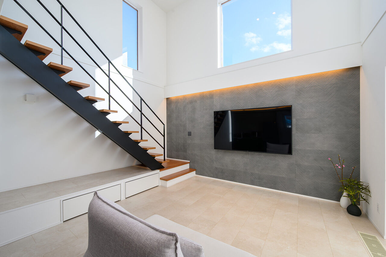 寿建設 【全館空調×玄関床暖房×屋上庭園×延床39坪】夏は家族で花火を見ながらBBQ！リビングには秘密基地もの建築実例画像2