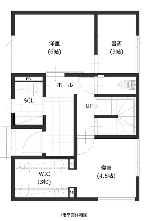 寿建設 【三階建て×屋上庭園×全館空調】 望みを叶えた子育て家事動線の住まいの間取り図（4LDK）1階