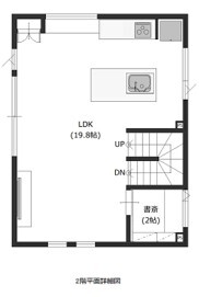 寿建設 【三階建て×屋上庭園×床暖房】 アウトドア好き一家が建てた収納たっぷり海が見える住まいの間取り図（4LDK+書斎+SCL+FCL）2階