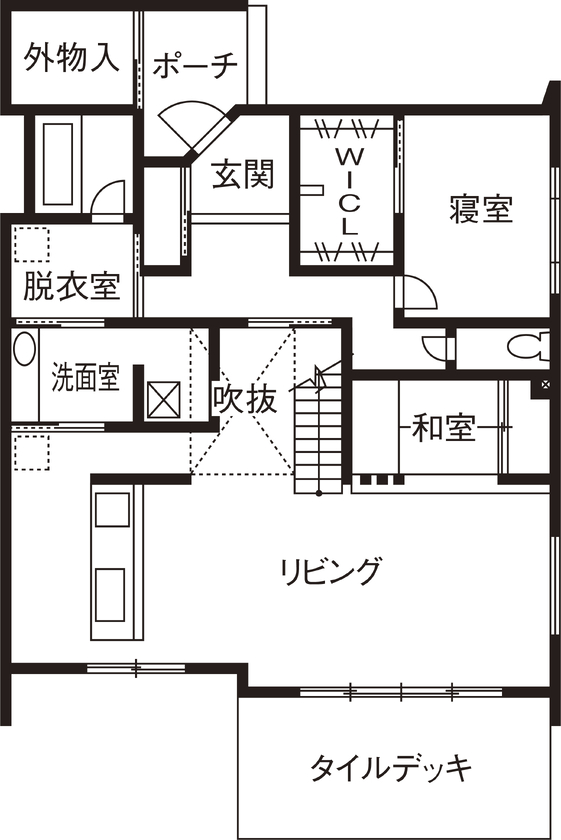 ZENSYU-HOUSE 【半平屋/37.7坪】待ち望んでいた運命の出会い…上質な空間を導く、家族好みの美しいデザインの間取り図（3LDK）1階