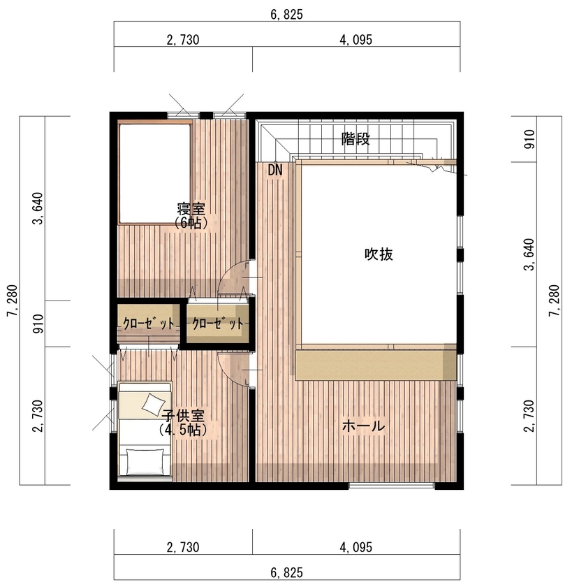 ＣＲＡＴＣＨ（クラッチ） 【北九州市/2545万円/2LDK/間取図有】愛猫も大満足！キャットウォークを創作した住み心地◎猫ちゃんハウスの間取り図（2LDK+フリースペース）2階