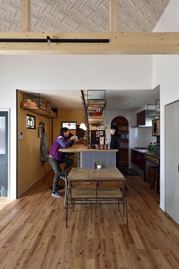 かなう家 【太田市/ガレージ付き】ヴィンテージスタイル 土間収納もあるフルオーダーの L字型の平屋　犬と暮らすの建築実例画像9