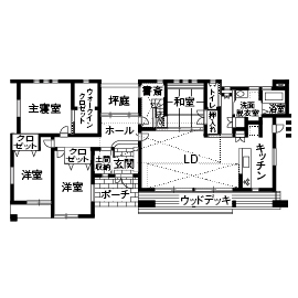 Art Yoshikawa設計事務所 吉川住建 【愛知県|2000万円台|平屋|間取り】平屋の快適動線が住み心地いい、遊び心溢れる家の間取り図（3LDK）1階