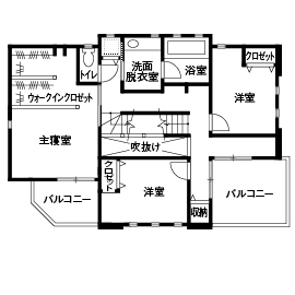 Art Yoshikawa設計事務所 吉川住建 【建物本体価格2000万円台／間取り図あり】建物も土地もすべて希望通り！白亜の欧風デザインが可愛い家の間取り図（3LDK）2階