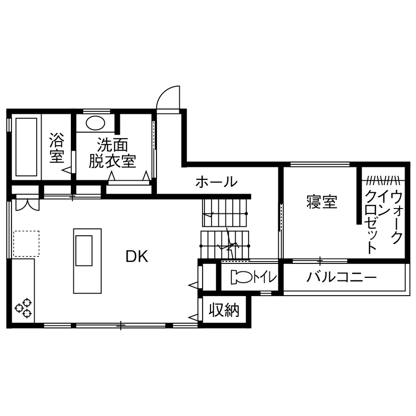 Art Yoshikawa設計事務所 吉川住建 【1000万円台|間取り図|ビルトインガレージ】テーマは「インダストリアル」、屋上庭園も！の間取り図（1LDK＋ガレージ）2階
