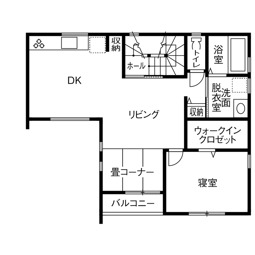 Art Yoshikawa設計事務所 吉川住建 【岡崎市|2000万円台|間取り図|3階建て|店舗併用|二世帯住宅】地震に強い店舗併用二世帯の間取り図（4LLDDKK＋WCL＋店舗）2階
