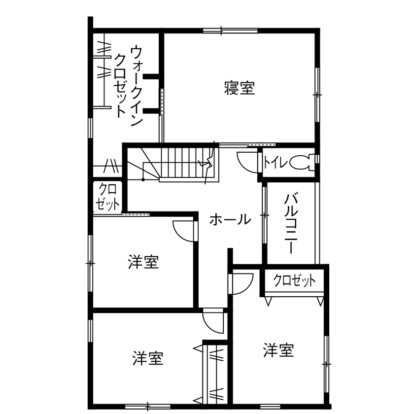 Art Yoshikawa設計事務所 吉川住建 【2000万円台|テクノストラクチャー|間取り図|家事ラク】アイランドキッチンのある大空間LDKの間取り図（4LDK）2階