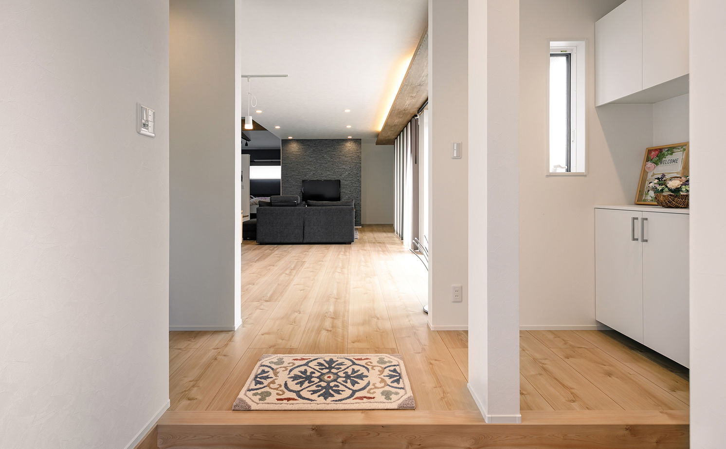 Art Yoshikawa設計事務所 吉川住建 【豊田市|2000万円台|平屋|テクノストラクチャー】約14.5畳のタイルデッキと21.7畳のLDKの大空間の家の建築実例画像7