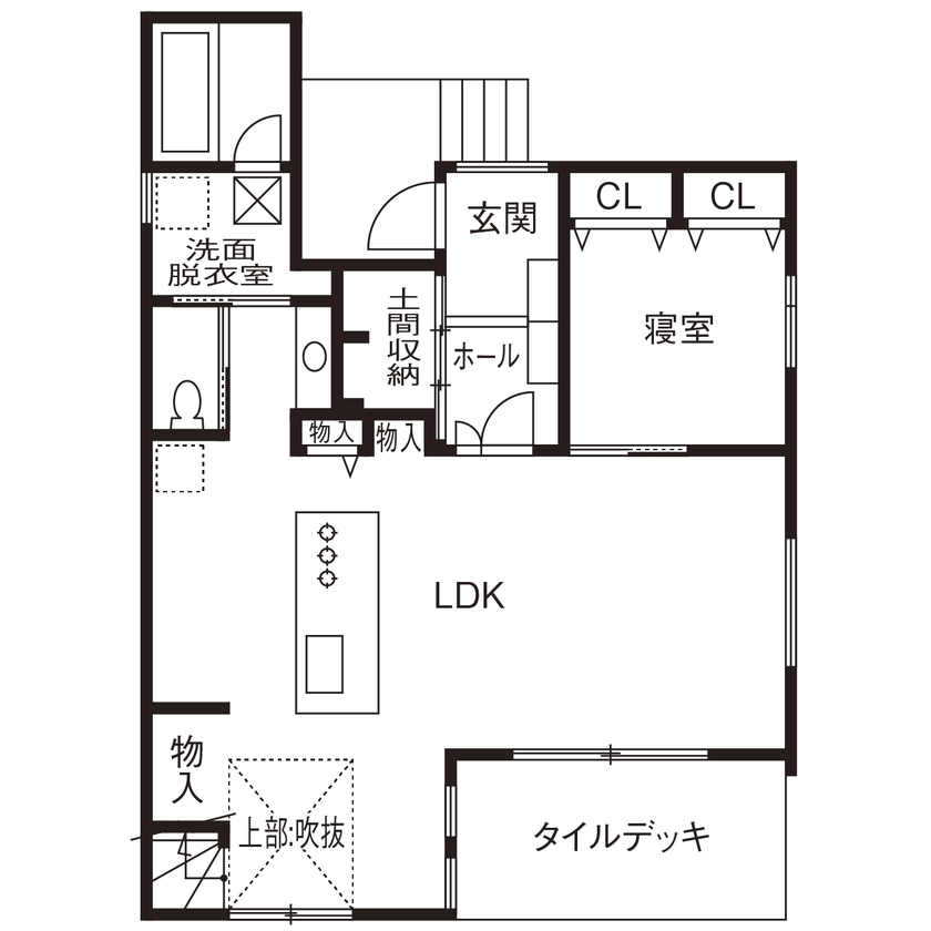 Art Yoshikawa設計事務所 吉川住建 【名古屋市|1000万円台|テクノストラクチャー|G2性能（断熱等級6）】シンプルな中にセンスが光る高性能な家の間取り図（4LDK+書斎+FCL+SCL）1階