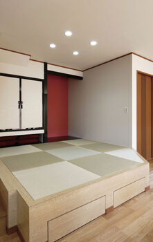 Art Yoshikawa設計事務所 吉川住建 職人技が光る手塗りの壁の畳コーナーは、家族の安らぎの空間。「和」好きが選んだ和モダンの家の建築実例画像3