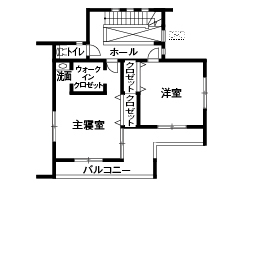 Art Yoshikawa設計事務所 吉川住建 【建物本体価格2000万円台／間取り図あり】LDKを「見せる階段」で演出、欲しいを全部叶えた二世帯住宅の間取り図（2LDK+1LDK(2世帯)）2階