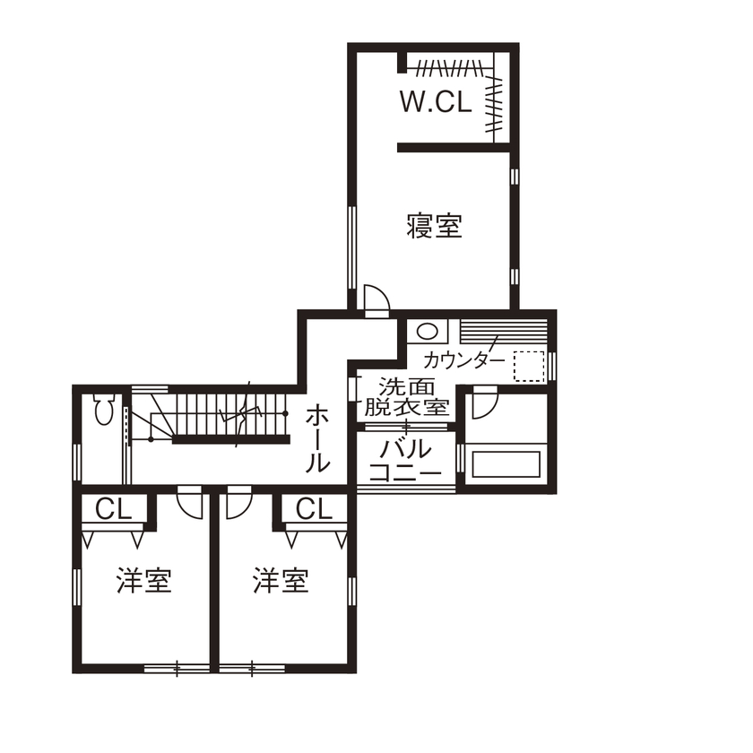 Art Yoshikawa設計事務所 吉川住建 【日進市|2000万円台|テクノストラクチャー|ビルトインガレージ】ゆったりリビングも叶えたガレージハウスの間取り図（3LDK+車庫+小屋裏+WCL）2階