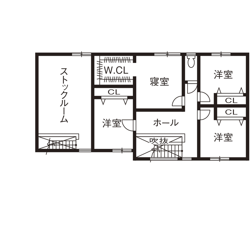 Art Yoshikawa設計事務所 吉川住建 【日進市|2000万円台|テクノストラクチャー|ビルトインガレージ】大型SUVが並ぶ車好き夫婦のガレージハウスの間取り図（4LDK+車庫+FCL）2階