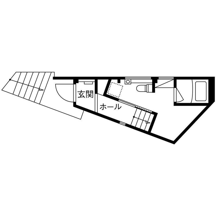夢工房だいあん 【横浜市／狭小地】SE構法で叶える難しい土地での建て替え。資産価値を追求した住まいを実現の間取り図（1K＋ロフト）1階