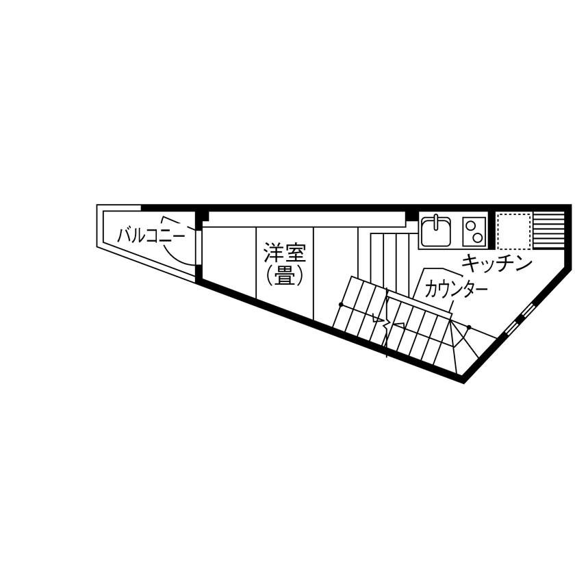 夢工房だいあん 【横浜市／狭小地】SE構法で叶える難しい土地での建て替え。資産価値を追求した住まいを実現の間取り図（1K＋ロフト）2階