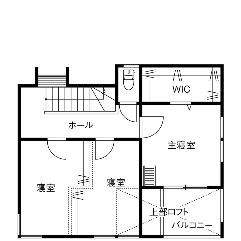 夢工房だいあん 【3000万円台／横浜市／SE構法／30坪台】難解な旗竿敷地のデメリットを感じさせない、明るく快適な住まいの間取り図（3LDK+畳コーナー）2階