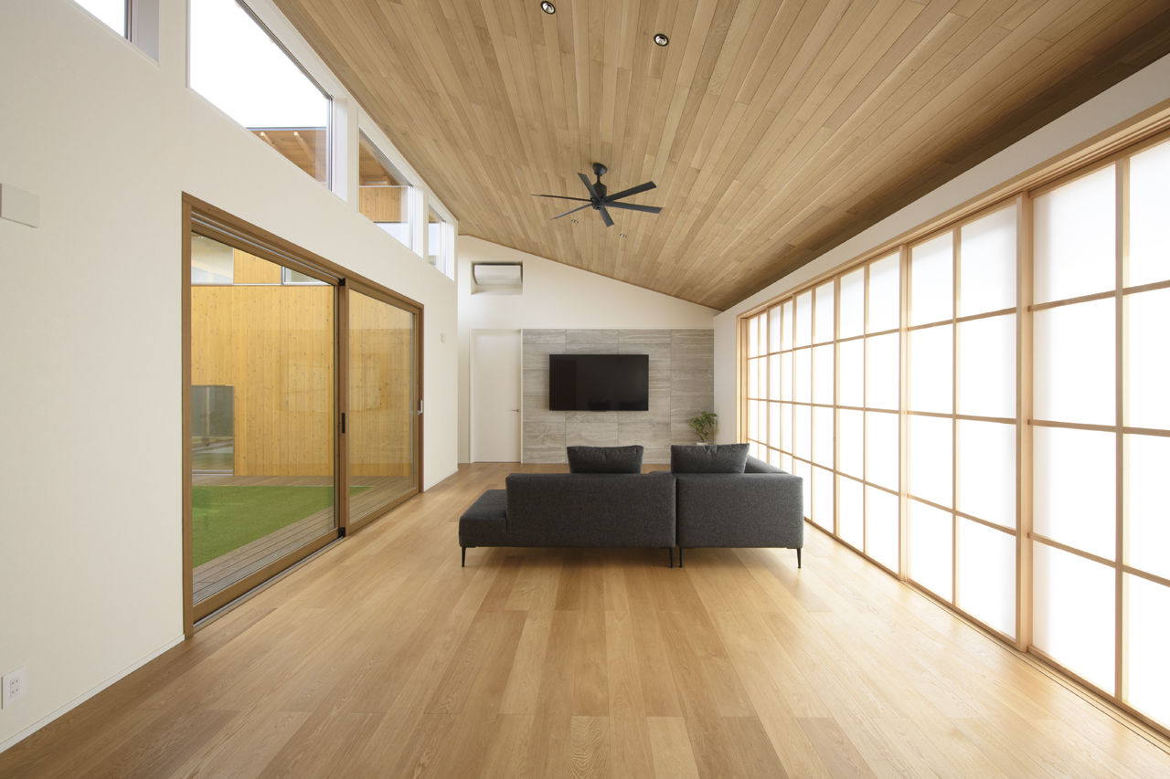 広和木材 【平屋/回遊動線/50坪台/2LDK/間取り図】中庭がもたらす圧倒的な明るさと開放感。風が通る木が心地よい平屋の建築実例画像5