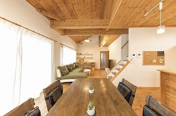 エイ・ワン(A-1 home) 【35.2坪/1000万円台/2F】無垢材×ホワイト＝ナチュラルな空間。２Fともつながる広々LDKの２階建ての建築実例画像2