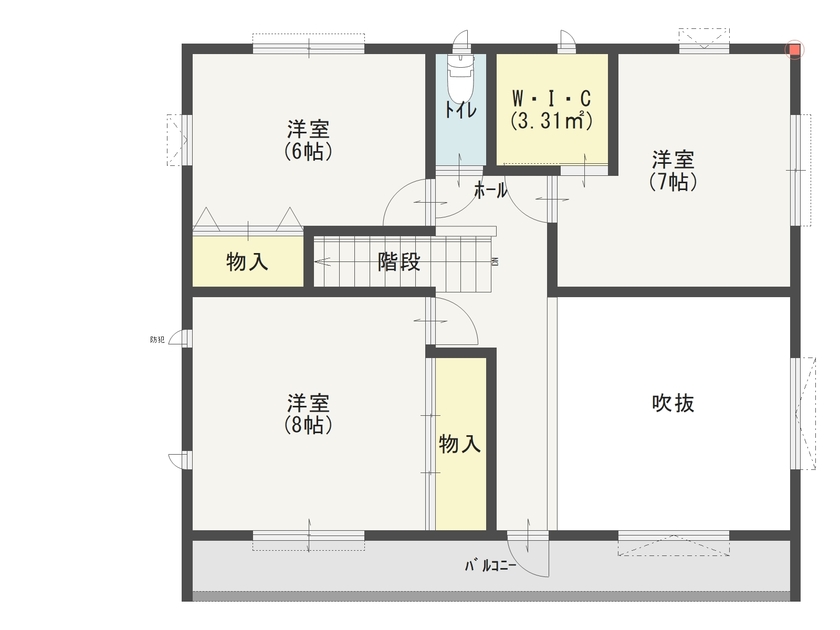 エイ・ワン(A-1 home) 【38.5坪/2200万円台/2F/間取り有】性能もデザイン暮らしやすさも。ZEH仕様のクールな２階建ての間取り図（4LDKS+SIC+2WIC）２階