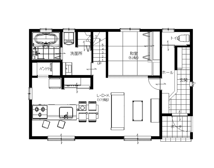 デイジャストハウス 共働き目線で考えた“ちょうどいい”新築戸建ての間取り図（3LDK）1階