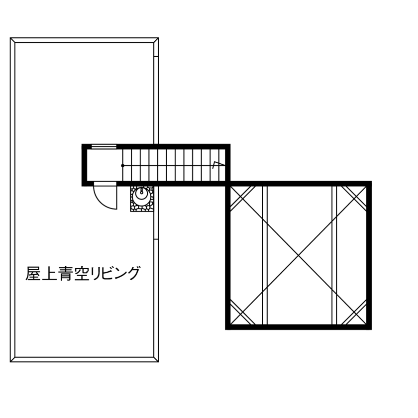 桧家住宅 【ビルトインガレージ／間取図有】屋上を楽しみ、趣味の道具をディスプレイした「隠れ家」のような住まいの間取り図（3LDK）屋上