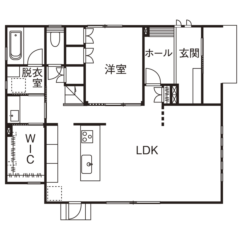 桧家住宅 【屋上／家事動線／間取図有】「アトリエ」と 「青空リビング」が、家族仲をぐっと深めてくれる住まいの間取り図（5LDK+屋上+アトリエ）1階