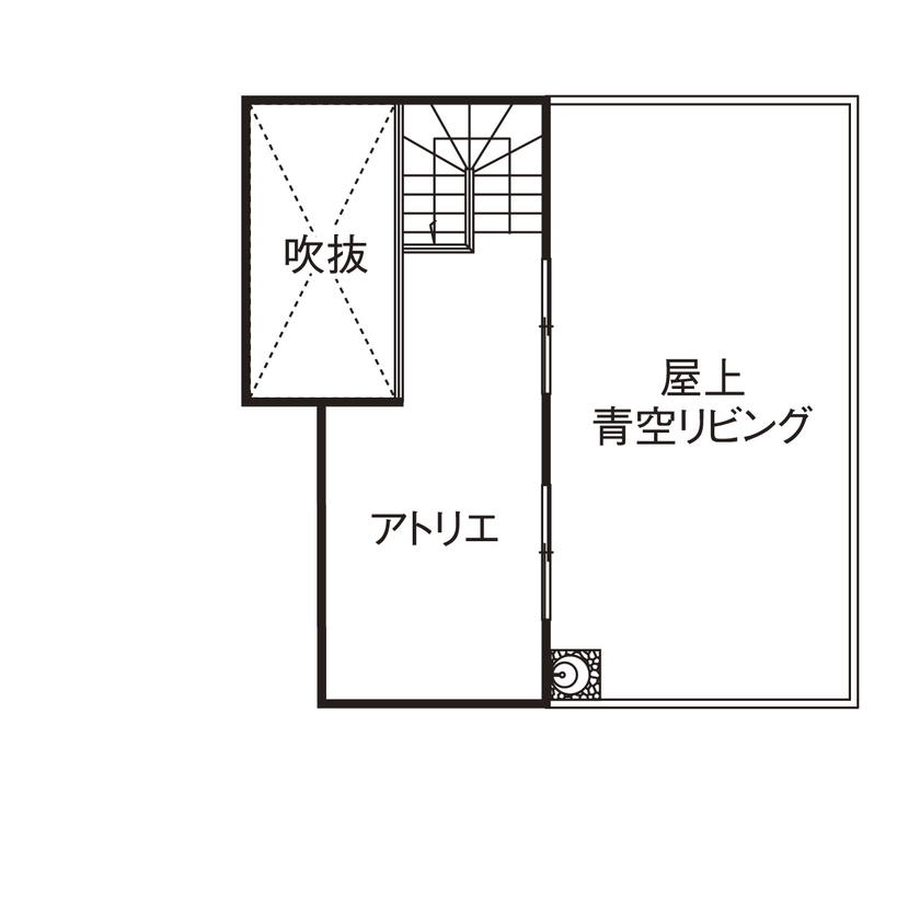 桧家住宅 【屋上／家事動線／間取図有】「アトリエ」と 「青空リビング」が、家族仲をぐっと深めてくれる住まいの間取り図（5LDK+屋上+アトリエ）屋上