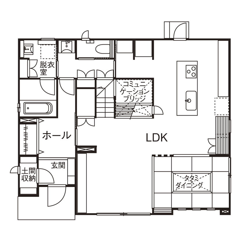 桧家住宅 【ペット／屋上／間取図】家族と愛犬のための住まいを、自由にアレンジできる企画住宅で叶えるの間取り図（3LDK+屋上+小屋裏）1階
