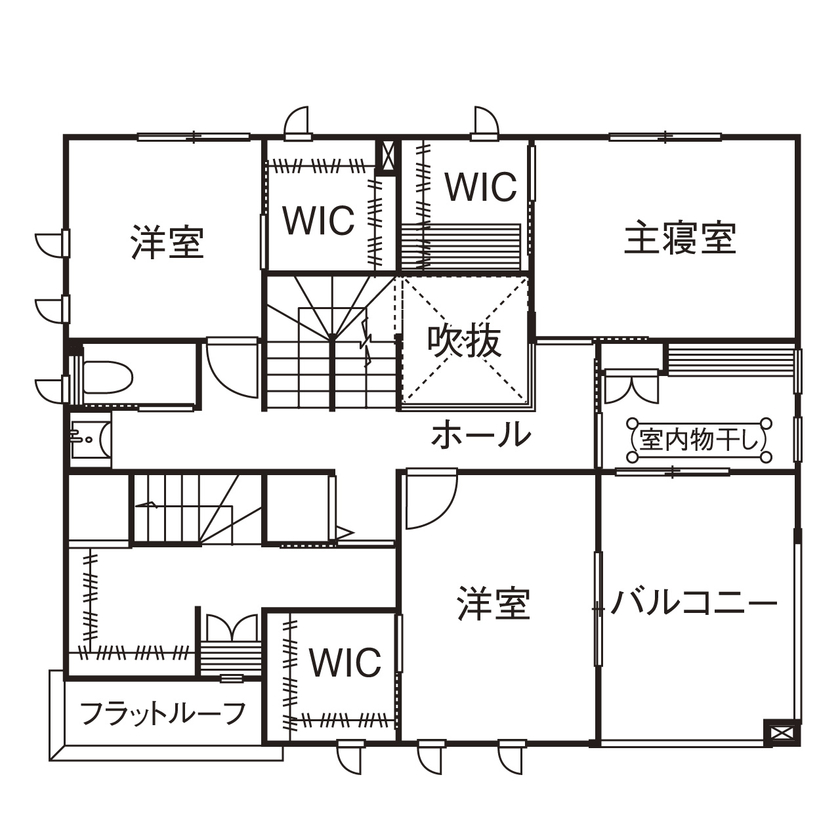 桧家住宅 【ペット／屋上／間取図】家族と愛犬のための住まいを、自由にアレンジできる企画住宅で叶えるの間取り図（3LDK+屋上+小屋裏）2階