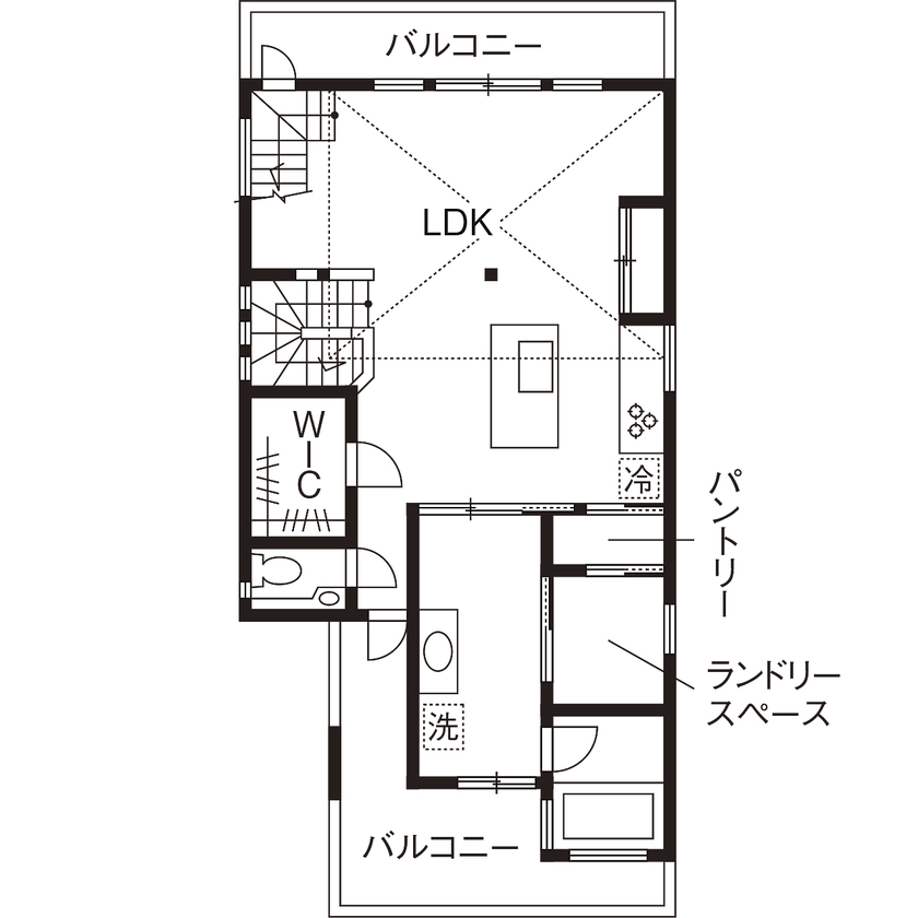 アオイ建設　一級建築士事務所 【3000万円台/45.1坪/間取り有/ビルトインガレージ】やりたいことを叶え、何年経っても住み心地満点の家の間取り図（3LDK）2階