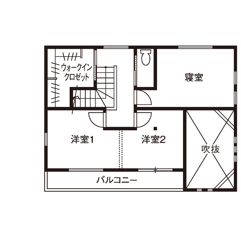 アオイ建設　一級建築士事務所 【2000万円台／長期優良住宅／間取り有】モデルハウスにひと目惚れ！癒しと暮らしやすさを両立した家への間取り図（3LDK）2階