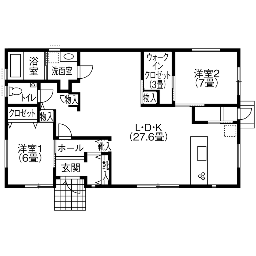 新日本ホームズ 【2100万円で建てた家】注文だらけで造り上げたこの家で、自分らしい暮らしを気ままに愉しむの間取り図（2LDK）1階