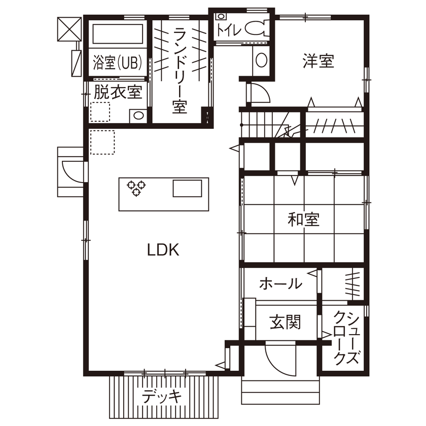 新日本ホームズ 『2棟目の注文住宅』だから、将来のメンテナンスフリーと自分たちの理想にこだわった家の間取り図（5K以上）1階