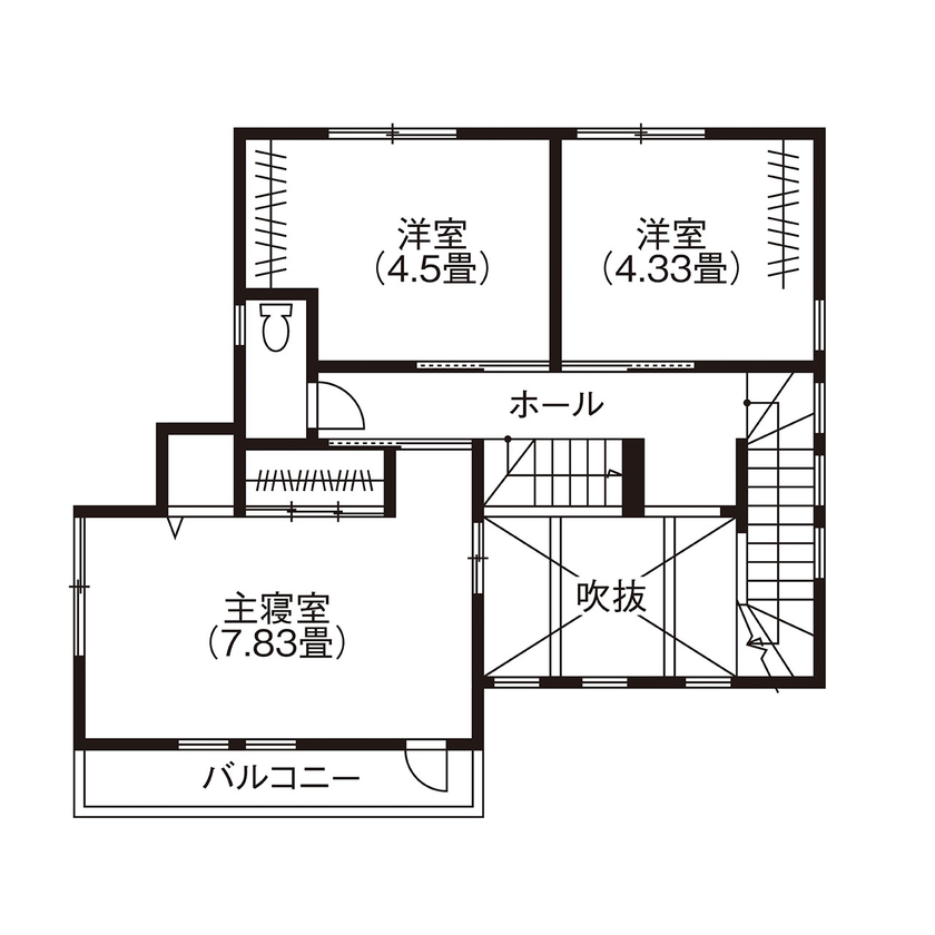 大東住宅 【2110万円/コンパクト設計/間取有】隅々までこだわりを尽くし、心地よさを追求した自然素材の住まいの間取り図（4LDK）２階