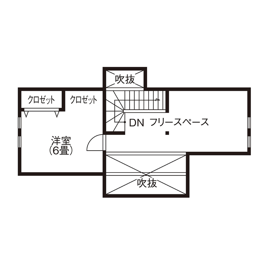 大東住宅 【1980万円/平屋/間取有】まるで２階建て。ソーラーサーキットなら一年中、家全体が心地よいの間取り図（2LDK）小屋裏収納