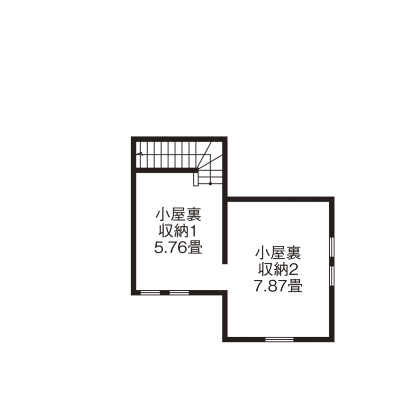 大東住宅 【2500万円/心安らぐ木の家/間取有】ナチュラルな色合いの箱型の家。爽やかな風を感じる住み心地の間取り図（4LDK＋小屋裏）小屋裏