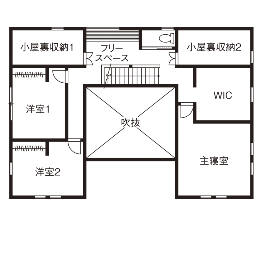 大東住宅 【2950万円/外断熱/間取有】海外で体験したラグジュアリーホテルを再現。自由設計が叶えた理想の住まいの間取り図（4LDK＋小屋裏）2階