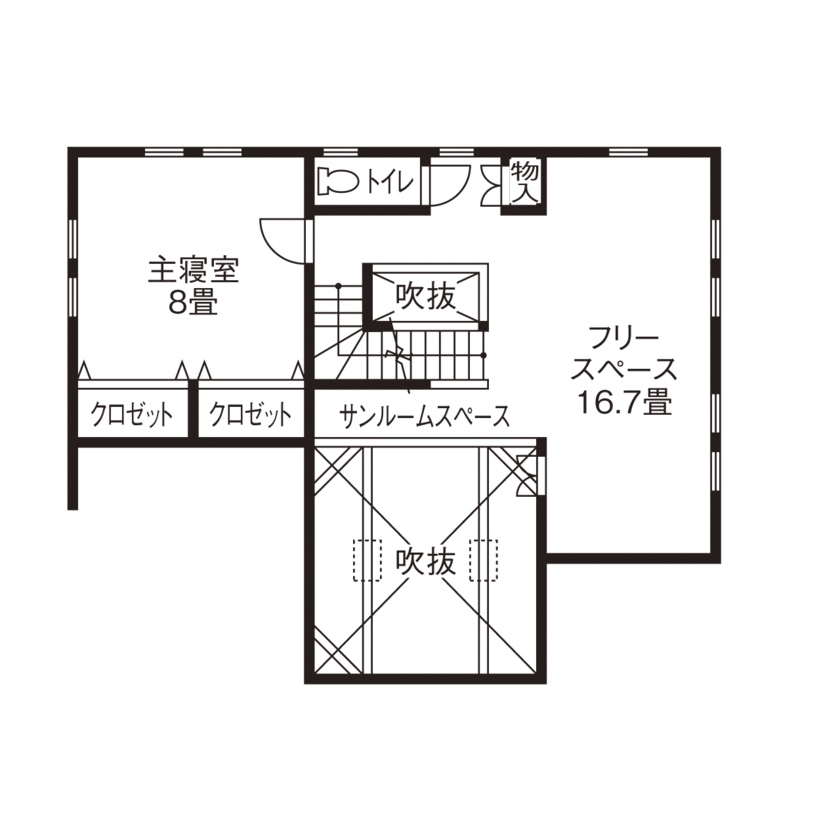 大東住宅 【2500万円/和モダン/間取有】安心して暮らせる強さと快適な環境に包まれた家の間取り図（2LDK＋小屋裏）2階