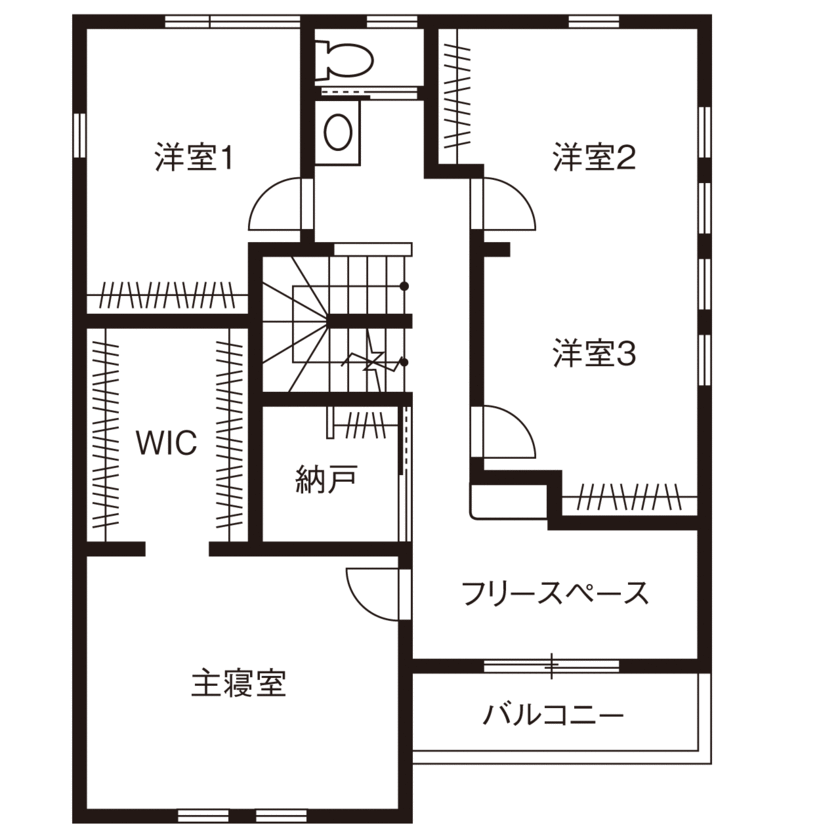 大東住宅 【2000万円台/小上がり・リビング階段/間取有】広々LDKがお気に入り！家事をラクにする工夫も満載の家の間取り図（3LDK）2階