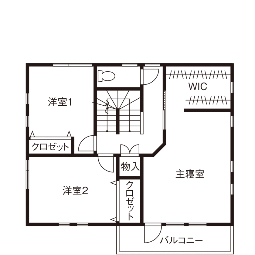 大東住宅 【2000万円台/ガレージ】外断熱×手の届く価格×人柄が決め手に。エアコン一台で一年中心地よい住まいへの間取り図（3LDK）2階