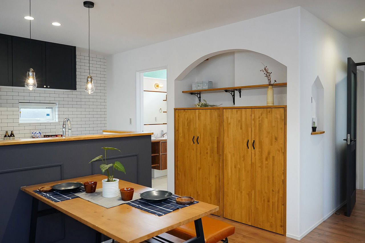 オフィスHanako 施主様のセンスがあふれる、インナーテラスのあるカフェ風のお家の建築実例画像7