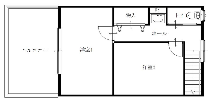 シスクホーム 【サウナ/ヒノキ風呂/薪ストーブ/ウッドデッキ/ペットと暮らす】自然を満喫する森と過ごす家の間取り図（3LDK）２階