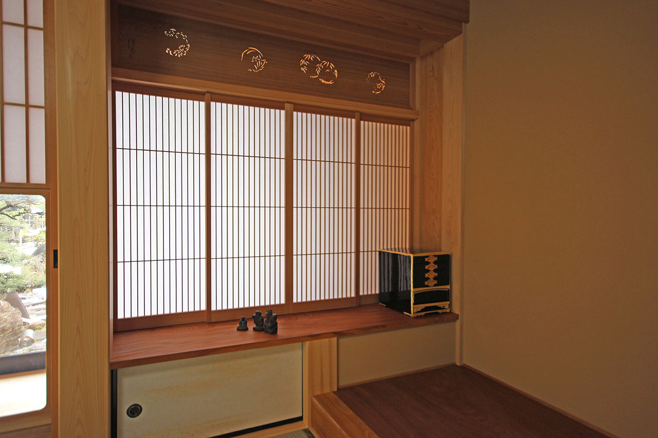 やすら木ほーむ（五藤社寺建設） 【大垣市×無垢材×漆喰壁×遮熱シート×薪ストーブ】むくり屋根が彩る宮大工が建てる料亭テイストの平屋の建築実例画像7