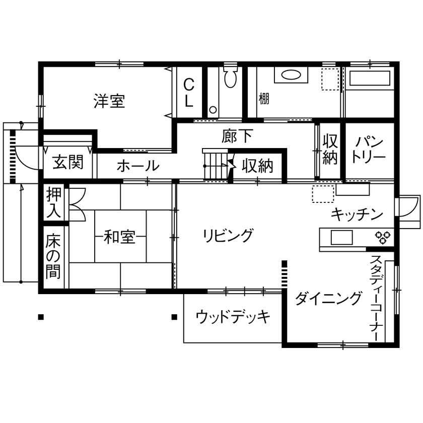 やすら木ほーむ（五藤社寺建設） 【岐阜市×ローコスト】原木仕入れ自社加工のコスト還元で、同居対応のマイホームを坪単価40万円台で実現！の間取り図（5K以上）1階