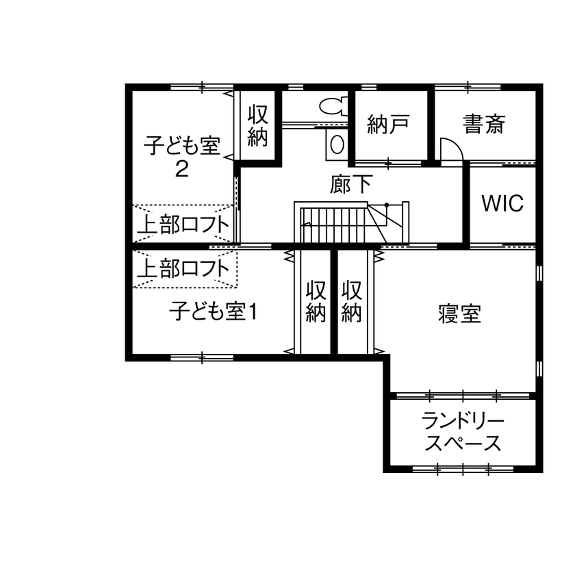 やすら木ほーむ（五藤社寺建設） 【岐阜市×ローコスト】原木仕入れ自社加工のコスト還元で、同居対応のマイホームを坪単価40万円台で実現！の間取り図（5K以上）2階