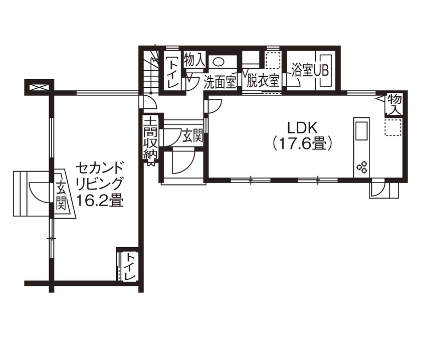 ファイブイズホーム 【坪単価46.1万円】スタイリッシュな外観とナチュラルな内観。好みのスタイルで理想を叶える/店舗併用住宅の間取り図（5K以上）1階
