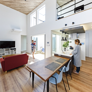 Home＆nico(ホームアンドニコ) 【愛知県/2000万円台/平屋/間取り図有】中庭とつながる高天井リビングの開放感！パッシブデザインの平屋の建築実例画像6